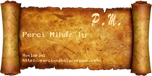 Perci Mihály névjegykártya